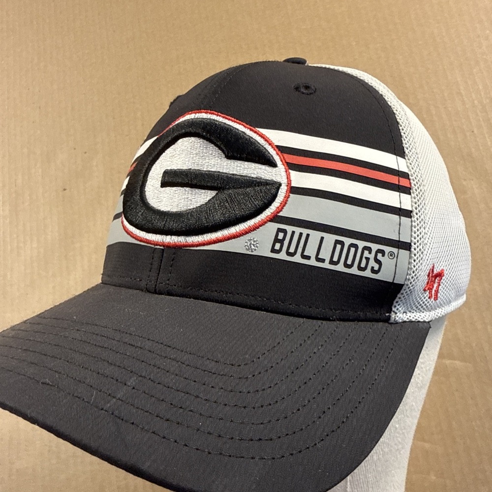 '47 Brand Georgia Bulldogs Trucker Snapback Black White Hat Mesh Back